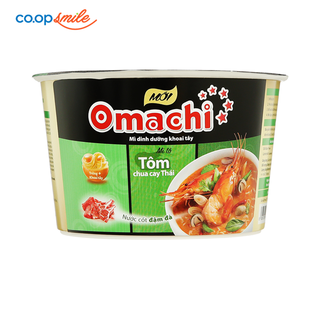 Mì dinh dưỡng khoai tây Omachi tôm chua cay thái tô 91g