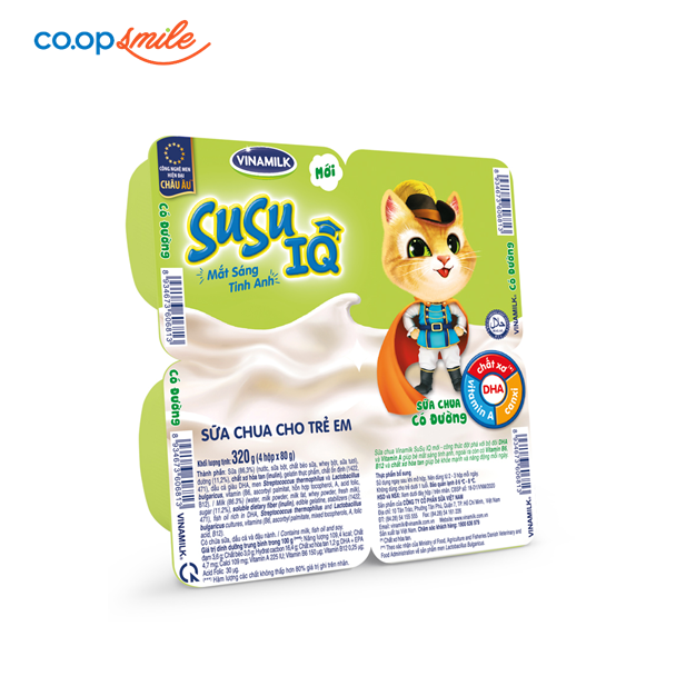 Sữa chua SuSu IQ có đường lốc 4x80g
