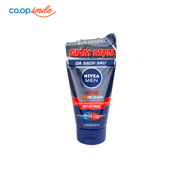 Sữa rửa mặt nam NIVEA Detox Mud giảm mụn 100g