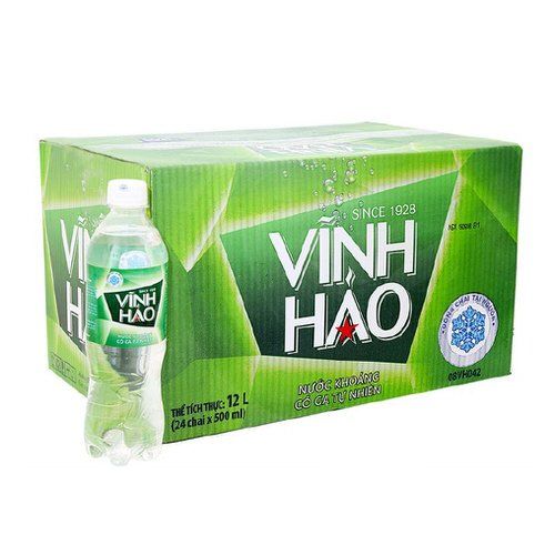 Nước khoáng Vĩnh Hảo có ga thùng 24x500ml