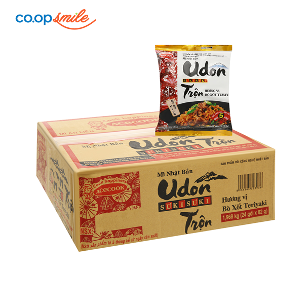 Mì trộn Udon bò xốt Teriyaki thùng 24 gói x 82g