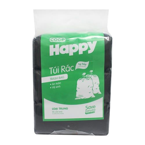 Túi rác đen Co.op Happy 1kg 55x65