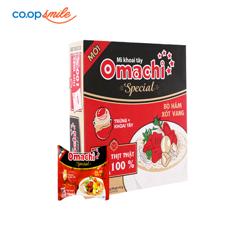 Mì OMACHI Special bò xốt vang thùng 30 gói x 92g