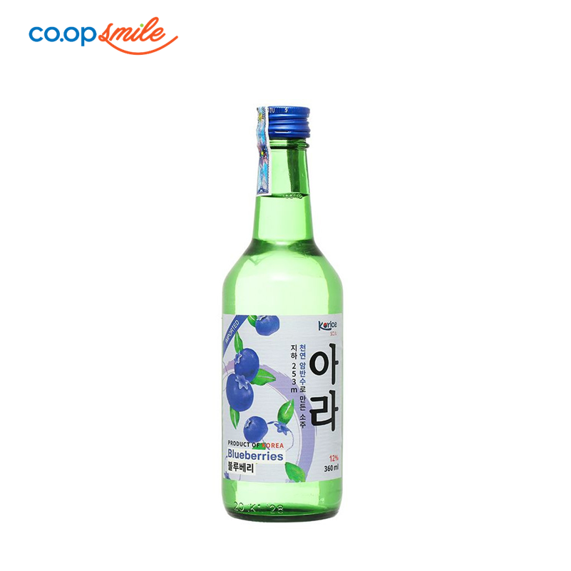 Rượu Soju Korice hương việt quất 12% 360ml