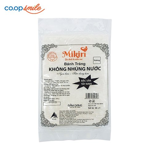 Bánh tráng vuông MIKI không nhúng nước 105g