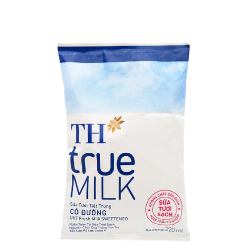 Sữa tươi tiệt trùng TH có đường 220ml