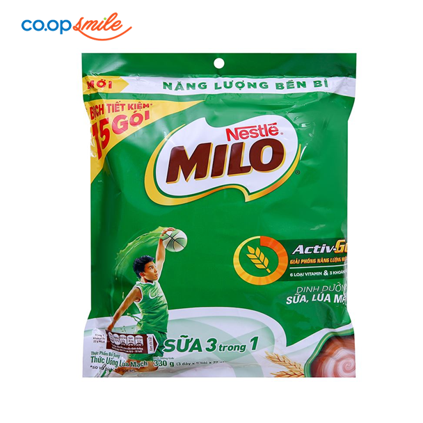 Thức uống lúa mạch Milo sữa 3in1 330g