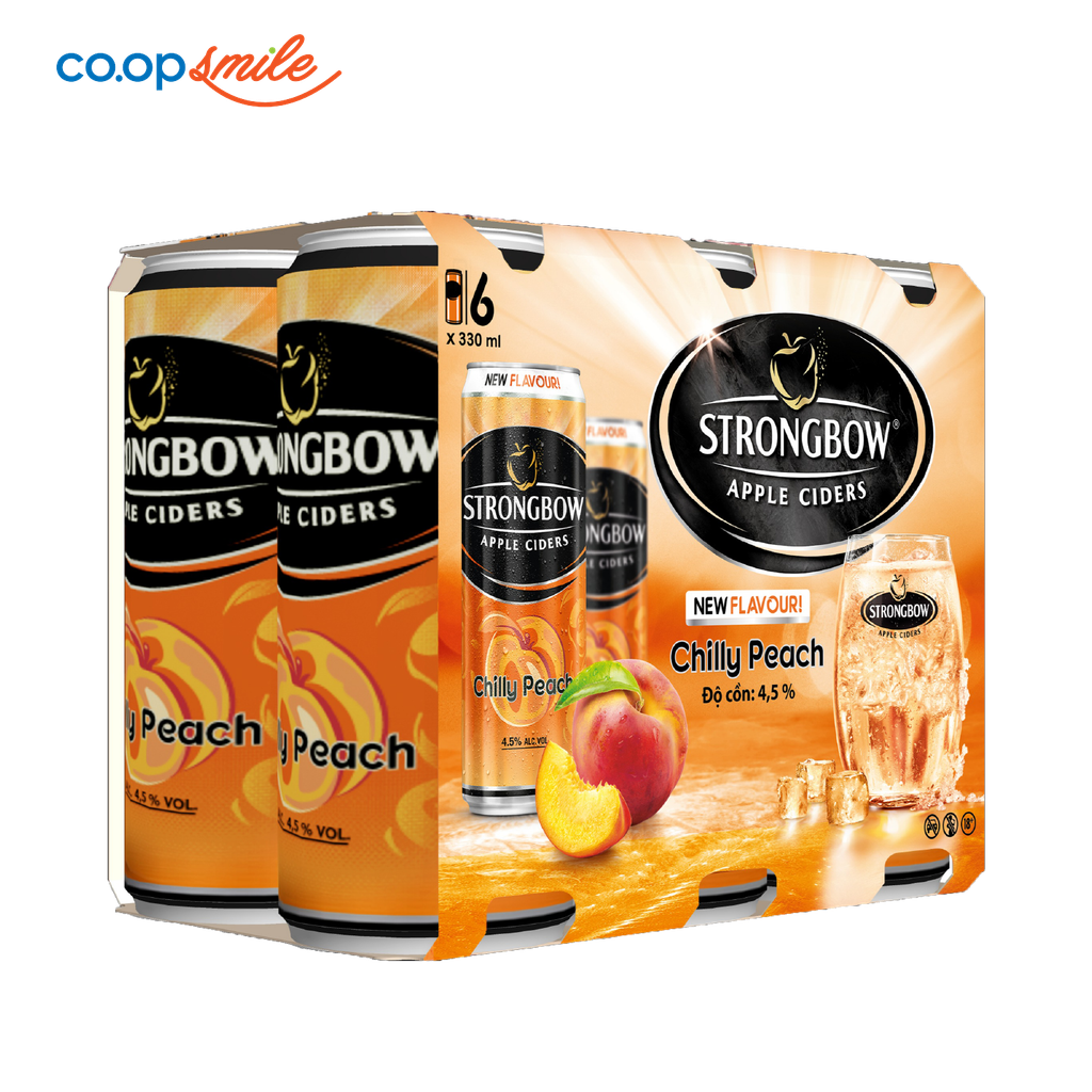 Nước táo Strongbow Peach lốc 6x330ml