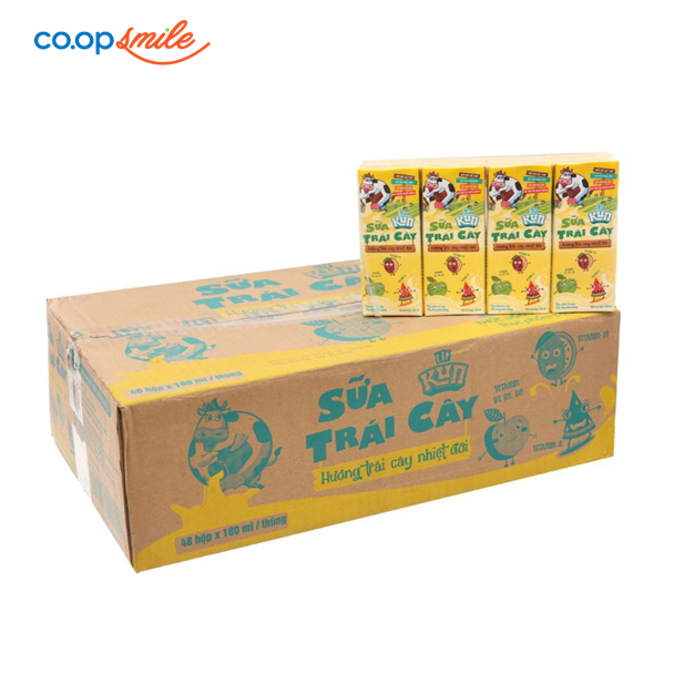 Sữa trái cây KUN nhiệt đới thùng 48x180ml