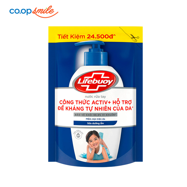 Nước rửa tay Lifebuoy Sữa dưỡng ẩm túi 450/400g