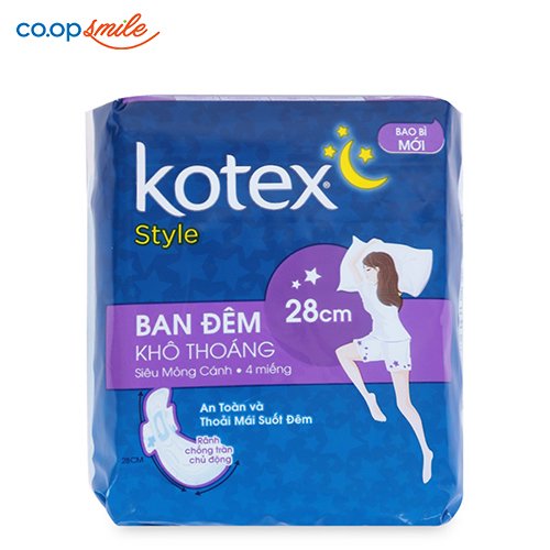 BVS KOTEX style khô thoáng đêm 28cm 4M