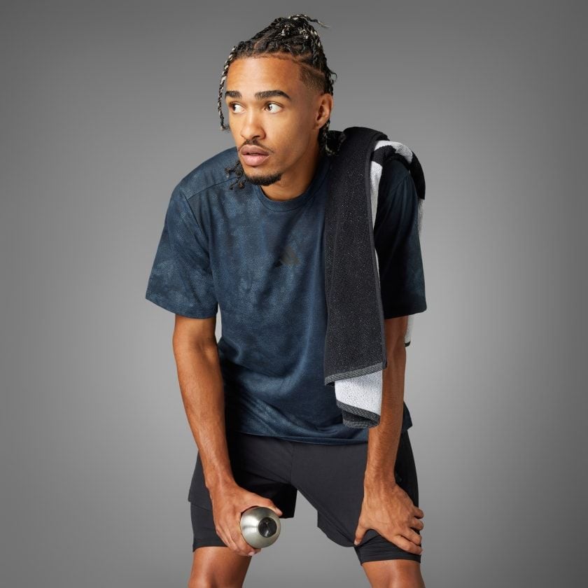 Áo Phông - Áo thun Tập Luyện Nam ADIDAS Power Aop Tee JP3340 
