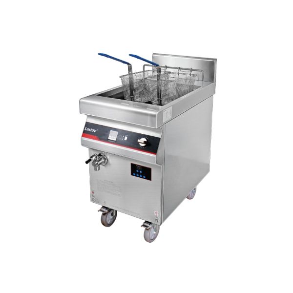 LESTOV Induction Deep Fryer 2 Baskets 30L (Timer+Wheels)
