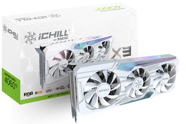 Card màn hình INNO3D GeForce RTX 4060Ti iChill X3 WHITE 8GB