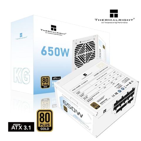 Nguồn máy tính THERMALRIGHT TR-KG650 650W 80 Plus Gold Trắng/White