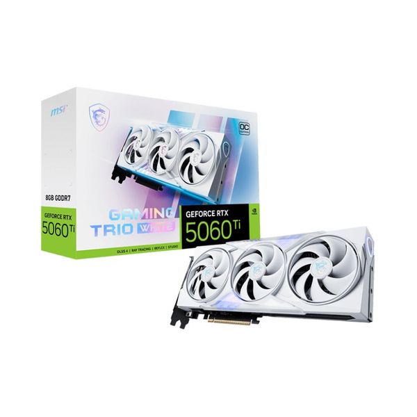 Card màn hình MSI GeForce RTX 5060Ti Gaming Trio OC 8GB GDDR7 Trắng
