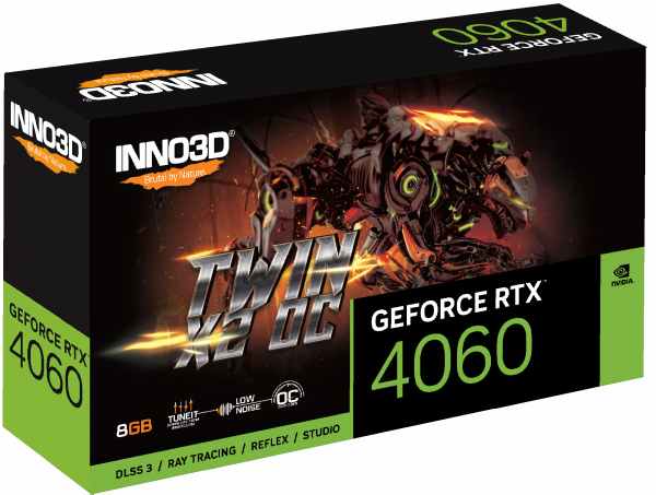 Card Màn Hình Inno3D Geforce RTX 4060 TWIN X2 8GB GDDR6 - Đen/Black
