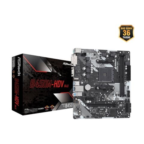Bo mạch chủ Asrock B450M-HDV R4.0 DDR4