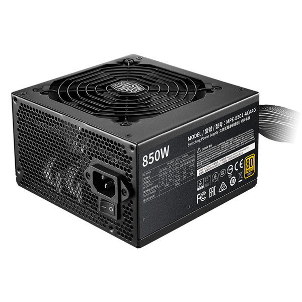 Nguồn máy tính COOLERMASTER 850W MWE V2 80 Plus Gold Non Modular 850W Đen/Black
