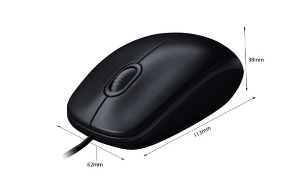 Chuột có dây Logitech B100 Đen/Black