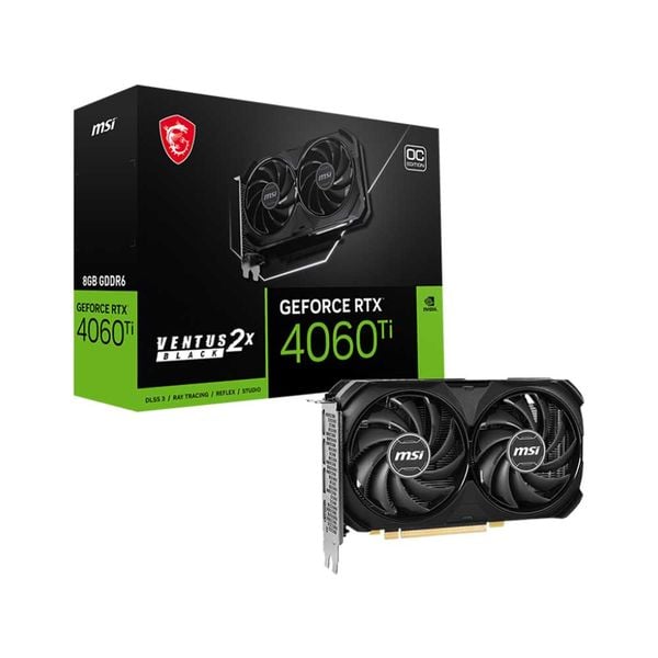 VGA RTX 4060TI 8G DR6 MSI VENTUS 2X BLACK OC 2 FAN NEW