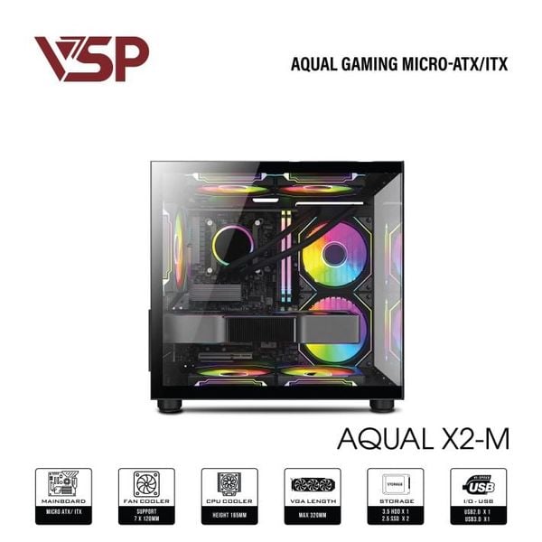 Vỏ Case VSP AQUAL X2-M Đen/Black