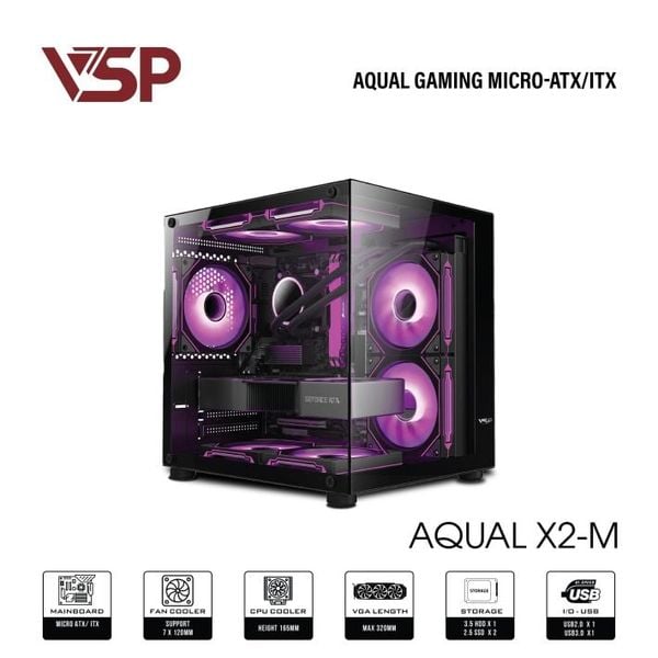 Vỏ Case VSP AQUAL X2-M Đen/Black