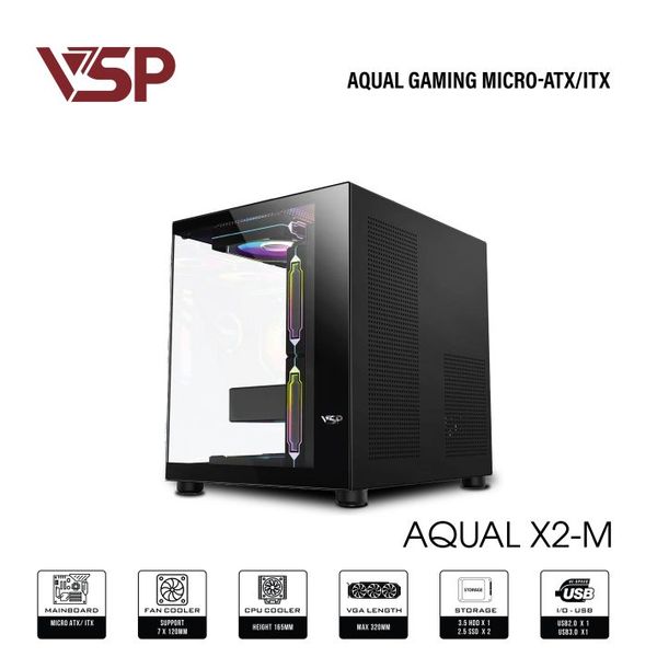 Vỏ Case VSP AQUAL X2-M Đen/Black