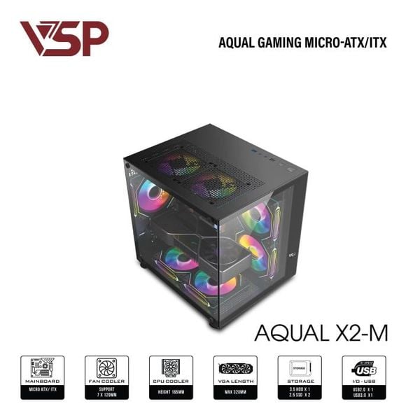 Vỏ Case VSP AQUAL X2-M Đen/Black