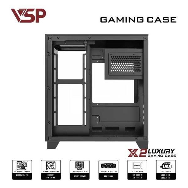 Vỏ Case VSP X2 LUXURY Đen/Black