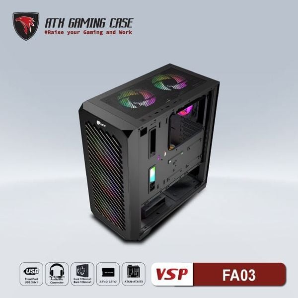 CASE VSP FA03 BLACK AGRIOS ( KHÔNG FAN NEW)
