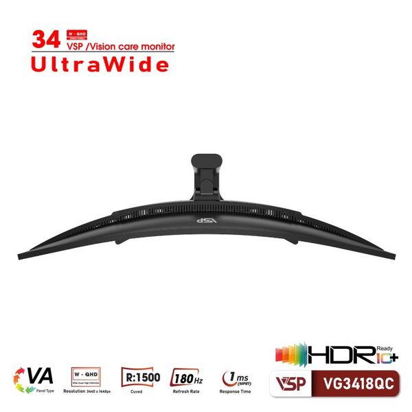Màn hình cong VSP VG3418QC 34' UWDHD VA 180Hz 1Ms chuyên game