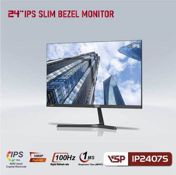Màn hình phẳng VSP IP2407S  FHD 100Hz Đen