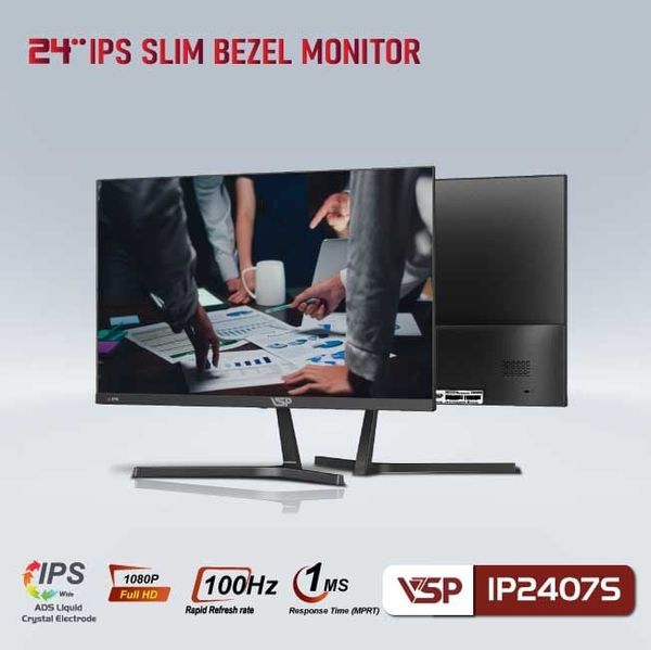 Màn hình phẳng VSP IP2407S  FHD 100Hz Đen