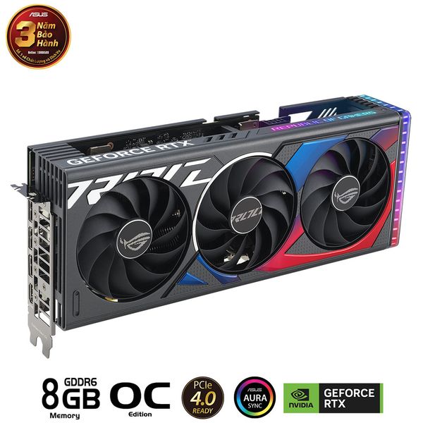 Card màn hình ASUS ROG Strix GeForce RTX 4060 OC 3 Fan Đen/Black