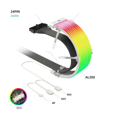 DÂY NGUỒN COVER COOLMOON ARGB AL300 NEW