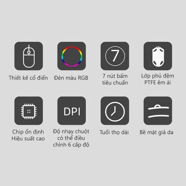 Chuột có dây Fuhlen G80 Đen/Black