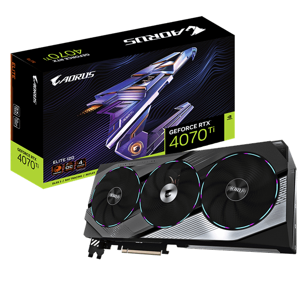 Card màn hình Gigabyte RTX 4070Ti 12GB DR6X Aorus Elite OC 3 Fan