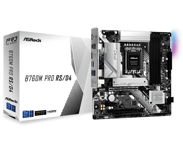 Bo mạch chủ Asrock B760M Pro RS DDR4, 4 Khe Ram