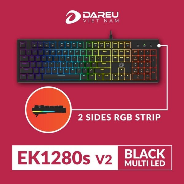 BÀN PHÍM CƠ CÓ DÂY GAMING DAREU EK1280S V2 ĐEN BLUE SWITCH NEW