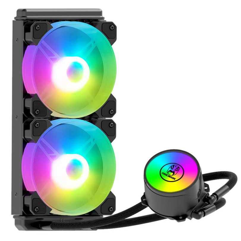 FAN TẢN NHIỆT NƯỚC COOLMOON ICE MOON 240 RGB ĐEN BH 6 THÁNG – vtcomputervn