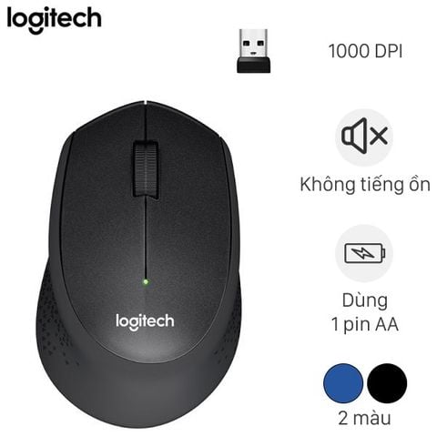 Chuột không dây Logitech M331 Đen/Black