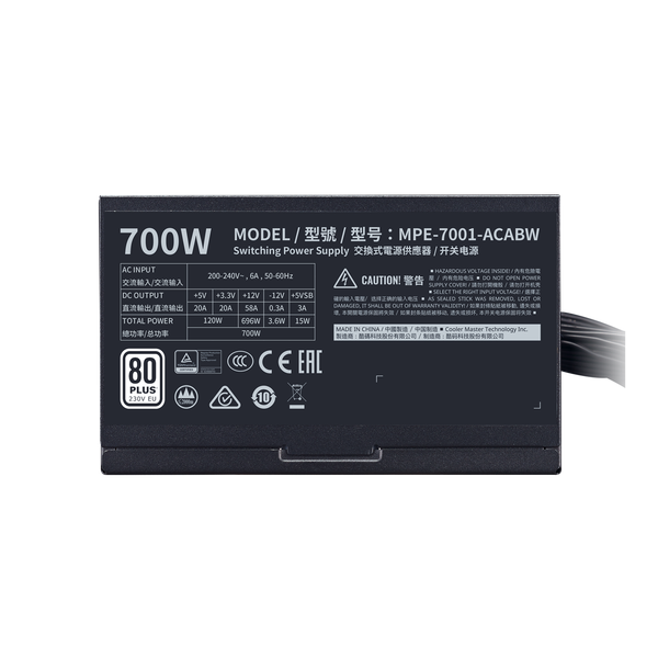 Nguồn máy tính COOLER MASTER NWE WHITE 700W Đen/Black