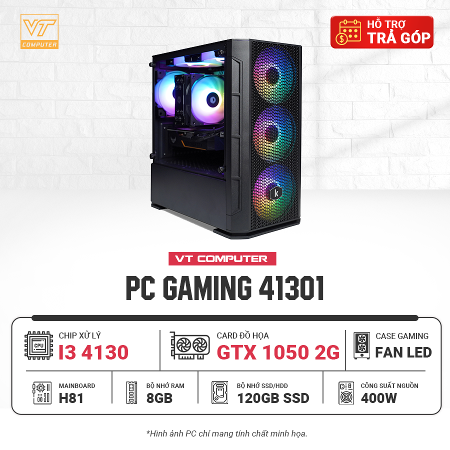 M Y B GAMING GTX1050 2G H81 I3 4130 8G 120G 400W GTX1050 2G
