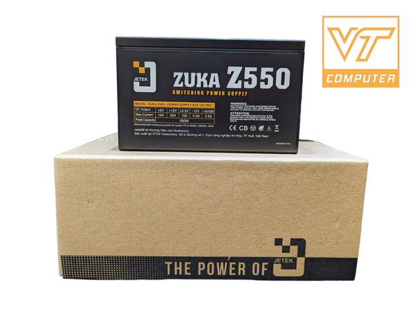 Nguồn máy tính JETEK ZUKA Z550 550W Đen/Black