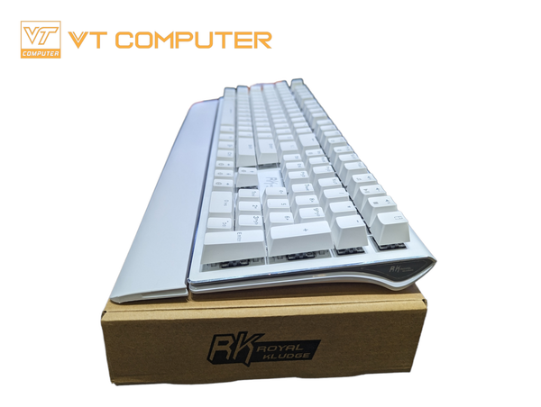 BÀN PHÍM CƠ QUANG HỌC  CÓ DÂY ROYAL KLUDGE RK S108 TRẮNG NEW