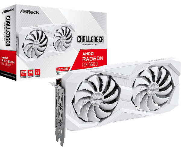 Card màn hình ASROCK Radeon RX6600 8GB CHALLENGER WHITE