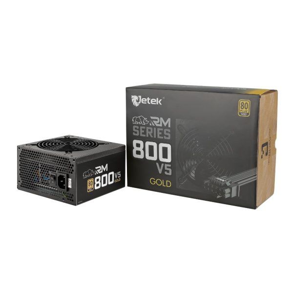 NGUỒN 800W JETEK RM800V5 NON MODULAR PCIe 5.0 80 PLUS GOLD NEW