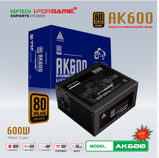 NGUỒN VSP 600W iForgame AK600 80PLUS BRONZE NEW - Máy tính, linh kiện, phụ  kiện PC giá rẻ | VTCOMPUTER.VN