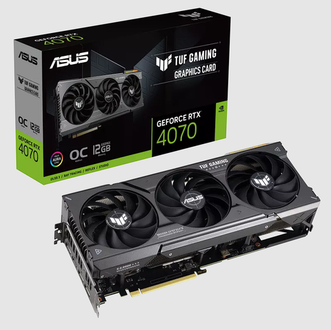 Card màn hình Asus RTX 4070 12GB DR6X Tuf Gaming OC 3 Fan